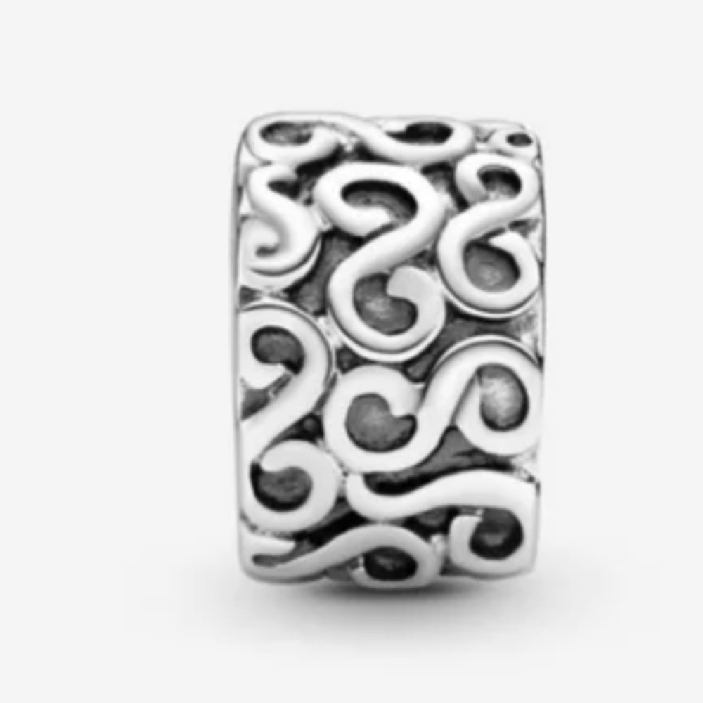 2 Pandora S Clip Charm - Sterling Silver Serpentine Swirl